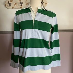 J.Crew XS rugby polo. Light Blue and Green. NWT